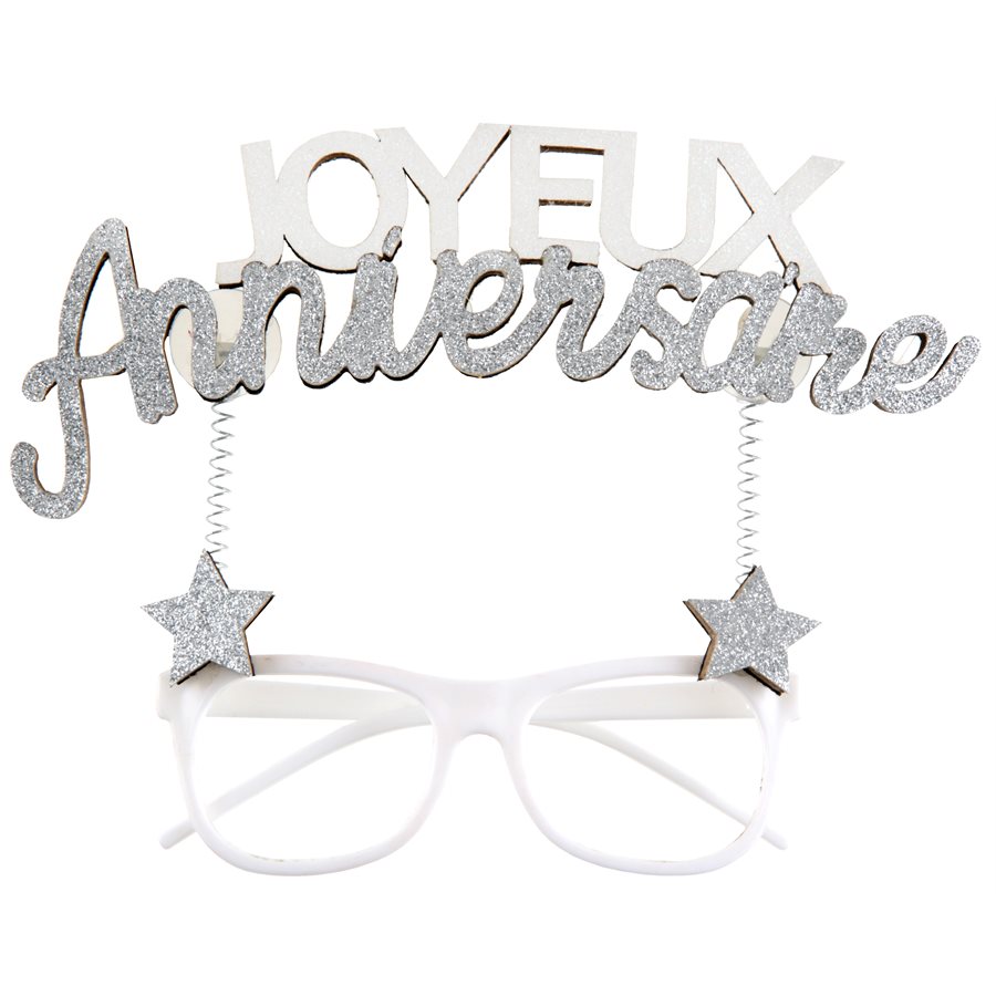 Lunettes Anniversaire Etincelant Argent X Cm Sachet D