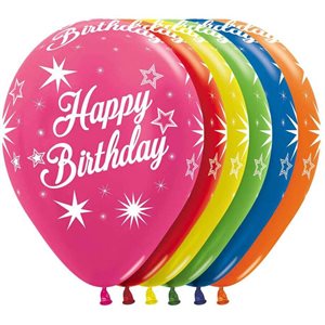 "11"" Happy Birthday Sparkles Metallic Assortment (50pcs)"