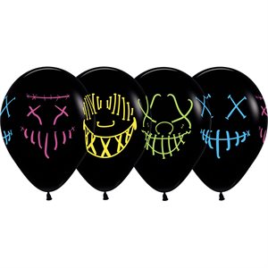 "11"" Neon Masks Black (50pcs) "