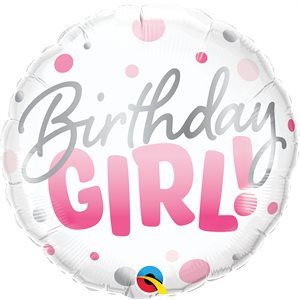 18' M.BIRTHDAY GIRL PINK DOTS