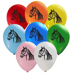 "Horse (Assorted) - (50ct) 12"" Latex Balloons - 2 sides"