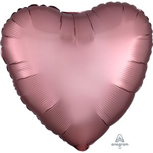 18'' M. ROSE COPPER SATIN HEART