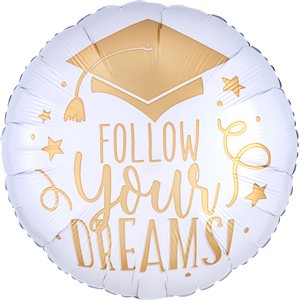 M.18'' FOLLOW YOUR DREAMS WHITE&GOLD