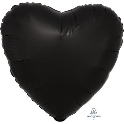 18''M.BLACK SATIN LUXE HEART