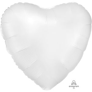 18'' WHITE HEART SATIN LUXE