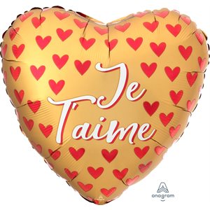 18'' M. JE T'AIME SATIN COEURS ROUGE