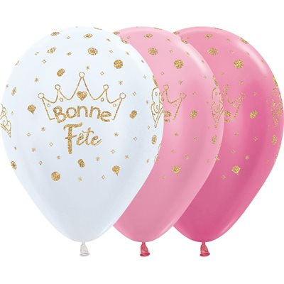 "11"" Bonne Fête Couronnes Satin Assortment (50pcs) "