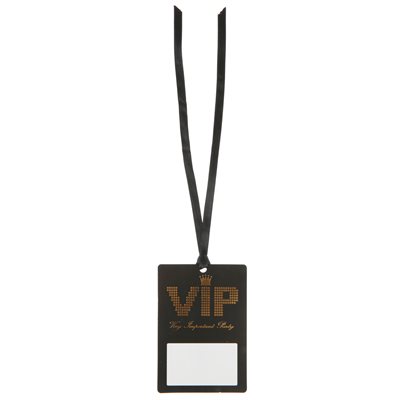 Marque-place VIP ruban Noir 7 x 10 x 16 cm Sachet de 10 pièc