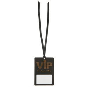 Marque-place VIP ruban Noir 7 x 10 x 16 cm Sachet de 10 pièc