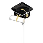 M.14'' BLACK GRAD CAP & WHITE DIPLOMA