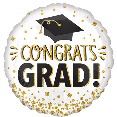 M.28'' CONGRATS GRAD GOLD GLITTER H / S