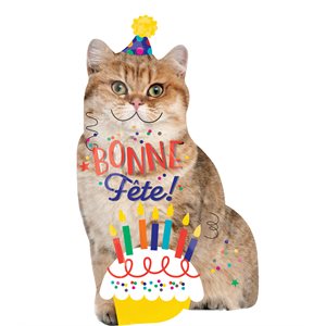 S. BONNE FETE CHAT 18"X33"