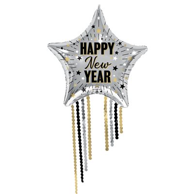 M.25'' X50'' NYE CELEBRATION STAR WITH FRINGE