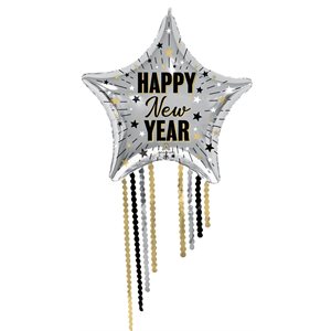 M.25'' X50'' NYE CELEBRATION STAR WITH FRINGE