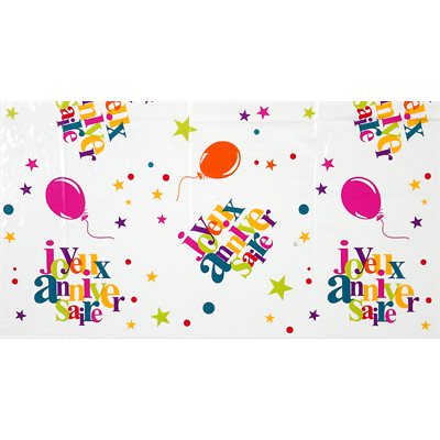 Nappe Joyeux Anniversaire festif Multicolore 132 x 220 cm Sa