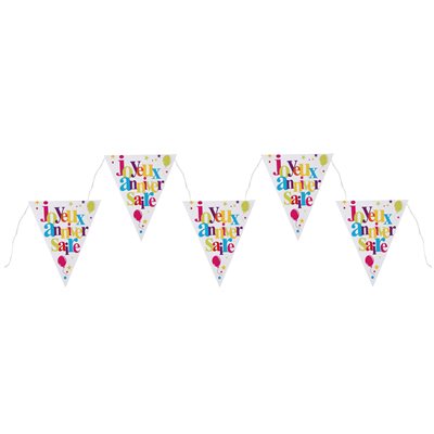 Banderole Joyeux Anniversaire festif Multicolore 22 x 26 cm