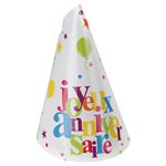 Chapeau Joyeux Anniversaire festif Multicolore Ø 13 x 20 cm