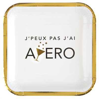 Assiette Apéro Blanc 23 x 23 cm Sachet de 10 pièces