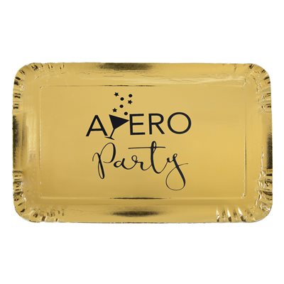 Plateau Apéro Or 28 x 19 cm Sachet de 5 pièces