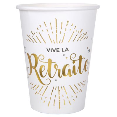 Gobelet Vive la retraite Blanc Ø 7.8 x 9.7 cm / 27cl Sachet