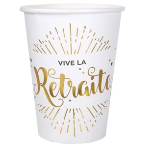 Gobelet Vive la retraite Blanc Ø 7.8 x 9.7 cm / 27cl Sachet