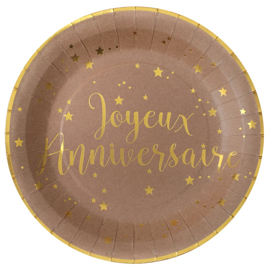 Assiette Joyeux Anniversaire Kraft Cm Sachet De Pi