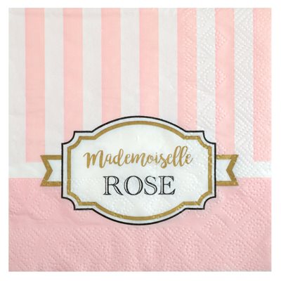 Serviette Baby shower Rose 12.5 x 12.5 cm Sachet de 20 pièce