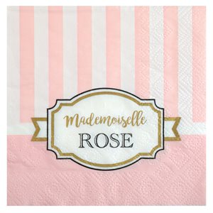 Serviette Baby shower Rose 12.5 x 12.5 cm Sachet de 20 pièce