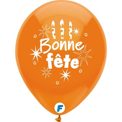 B.12'' BONNE FETE BALLONS ASS P / 8