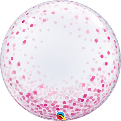 24''B.B.DECO BUBBLE PINK CONFETTI