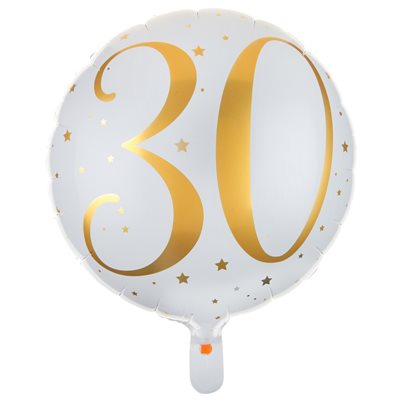 Ballon Alu des âges or 30 ans Ø 45 cm Sachet d'1 pièce