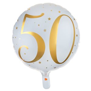 Ballon Alu des âges or 50 ans Ø 45 cm Sachet d'1 pièce