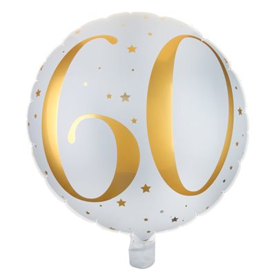 Ballon Alu des âges or 60 ans Ø 45 cm Sachet d'1 pièce