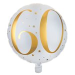 Ballon Alu des âges or 60 ans Ø 45 cm Sachet d'1 pièce