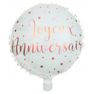 ballon Alu J.Anniversaire rose gold Ø 45 cm Sachet d'1 p