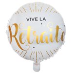 Ballon Alu Vive la retraite Blanc Ø 45 cm Sachet d'1 pièce