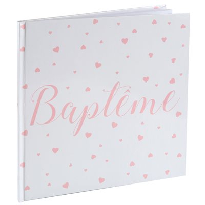 Livre d'or Baptême Corail 24 x 24 cm Sachet d'1 pièce