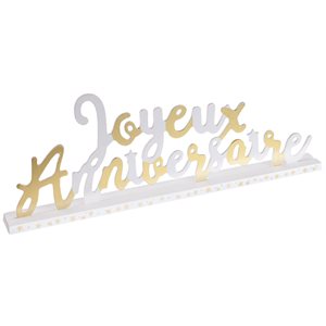 Lettres Joyeux Anniversaire Or 33.5 x 4.5 x 12 cm La pièce