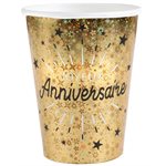 Gobelet Anniversaire Etincelant Or Ø 7.8 x 9.7 cm  /  27cl Sac