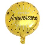 Ballon Alu Anniversaire Etincelant Or Ø 45 cm Sachet d'1 piè