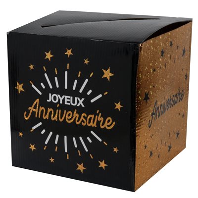 Tirelire Anniversaire Etincelant Or 20 x 20 x 20 cm Sachet d