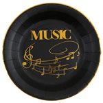 Assiette Disque d'or Noir Ø 22.5 cm Sachet de 10 pièces