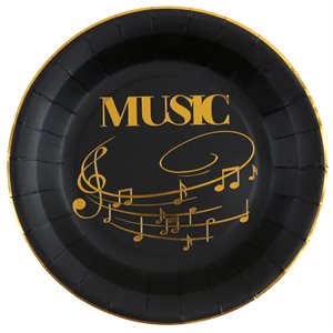 Assiette Disque d'or Noir Ø 22.5 cm Sachet de 10 pièces