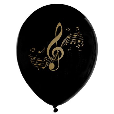 Ballon Disque d'or Noir Ø 23 cm Sachet de 8 pièces