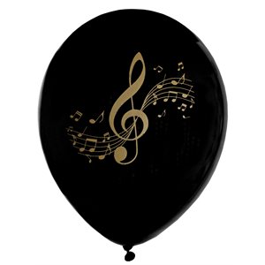 Ballon Disque d'or Noir Ø 23 cm Sachet de 8 pièces