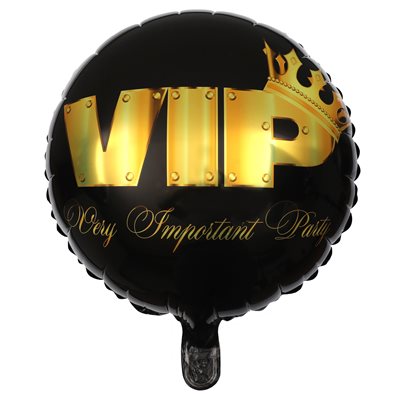 Ballon Alu VIP couronné métal Noir Ø 45 cm Sachet d'1 pièce