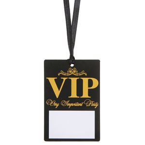 Marque-place VIP couronné ruban Noir 7 x 10 x 16 cm Sachet d