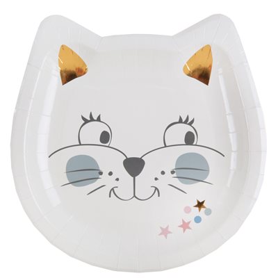 Assiette Kitty party Multicolore 18 x 18 cm Sachet de 10 piè