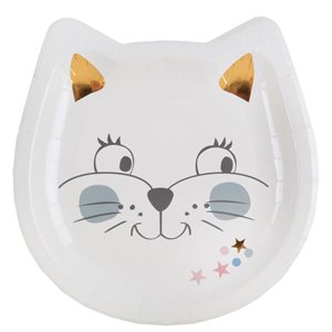 Assiette Kitty party Multicolore 18 x 18 cm Sachet de 10 piè