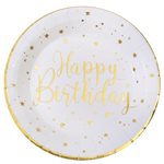 Assiette Happy Birthday Blanc Ø 22.5 cm Sachet de 10 pièces